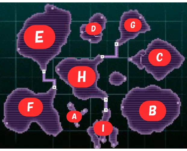 「怪獣バスターズ」怪獣墓場のMAP